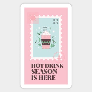 Coffee Lover Happy Holidays Christmas Winter Time Stamp Sticker